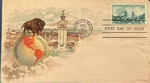 1244 FDC NY WELTAUSSTELLUNG auf ORIGINAL 1901 PANAMERIKANISCHE AUSSTELLUNG Cover mit BÜFFEL - Bild 1 von 1