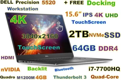   3D-Design DELL 5520 15.6" IPS 4K TouchScreen i7-Quad 2TB NVMe SSD 64GB + DOCK - Image 1 of 4
