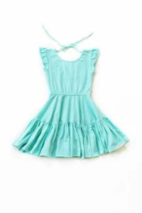 Girls Omi Jo Well Dressed Wolf Ruffle summer dancer mint Dress Size 7 years VGUC - Picture 1 of 9