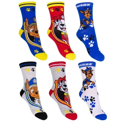PAW PATROL 6er SOCKEN CHASE MARSHALL 6PAAR SOCKEN TOP ANGEBOT TOP QUALITÄT