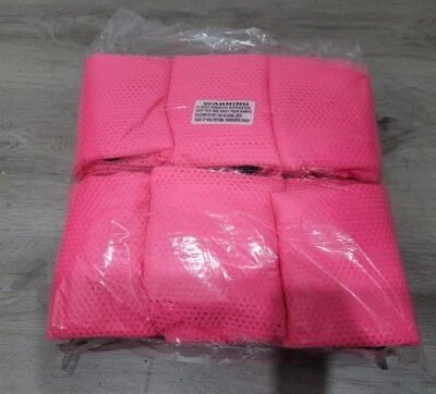 LOT OF 12 NEW GIRLS PINK Mesh Scrimmage VESTS Training Soccer Softball YOUTH - Image 1 of 4