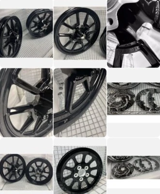 HARLEY DYNA LOW RIDER 2014-17 GLOSS BLACK OEM WHEELS PULLEY ROTORS EXCHANGE Foto 1 de 4