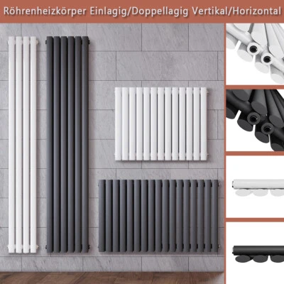Design Röhren Heizkörper Vertikal Paneelheizkörper Doppellagig mittelanschluss - Bild 1 von 4