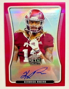 Kendrick Rogers 2020 Leaf Metal Portrait Pink Rainbow RC AUTO Texas A&M #'d /20 - Picture 1 of 2
