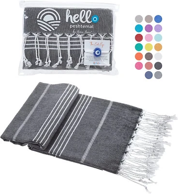 Turkish Beach Bath Towel 100% Cotton 39*71" Oversized Quick Dry Soft Lightweight - Image 1 of 4