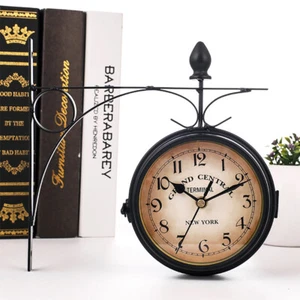 Garden Outdoor Paddington Station Wall Clock Double Sided Outside Bracket Round - Picture 1 of 23