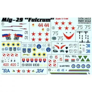 Calcomanía de tobogán acuático escala impresa 144-012 para avión 1:144 MiG-29 - Imagen 1 de 24