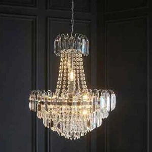 PVP £275 Lámpara Colgante Endon Amadis Multi Brazo Cristal Cromo Lámpara - Imagen 1 de 7