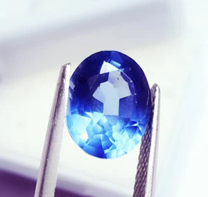 Certified Natural Blue Sapphire Loose Gemstone 10 Ct Oval Shape  Sapphire gems - Picture 1 of 9