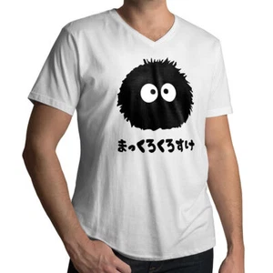 Sootballs V-neck Tee T-Shirt Custom Spirited Away Soot Sprite Dust Bunny Totoro - Picture 1 of 12