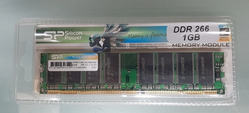 Silicon Power DDR1 RAM 1 GB 266Mhz DIMM  - Immagine 1 di 1