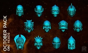Cabezas de Orco Accesorios 28mm Miniaturas Fantasía Mazmorras y Dragones Miniatura - Imagen 1 de 1
