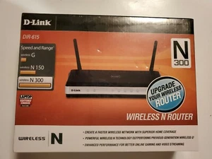 D-Link DIR-615 Wireless N 300 Mbps Router 1-WAN Port 4-LAN Ports Switch + Cable - Picture 1 of 5