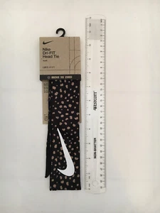 NWT Nike Dri-FIT Kids Athletic Hair Tie for Fashion, Lifestyle, Fun, Blk w Gold - Picture 1 of 2