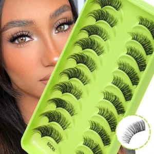 6 Half Lash Sets No Glue for A Natural Look - Transparent Stem Nude Makeup νυ ☆☆ - Picture 1 of 26