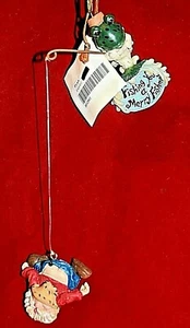 The Cricket Thicket "Fish You A Merry Christmas" Fun Fisherman Xmas Ornament  - Picture 1 of 10