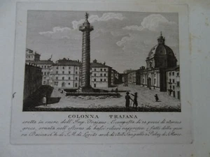 INCISIONIE ALL'ACQUAFORTE-1830-ROMA-VEDUTA DELLA COLONNA TRAJANA - Picture 1 of 1