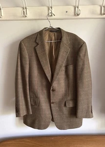 Brooks Brothers Sport Coat 42S Mens Jacket Brown Herringbone  Wool Cashmere - Picture 1 of 14