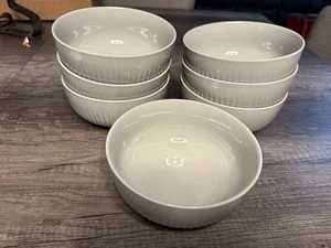 Hotel Collection Modern Stone Gray Porcelain Cereal Soup Bowls 6.5" Set of 7 - Picture 1 of 3