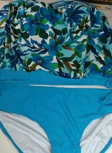 2 Piece Tankini Swimsuit for Women Tummy Control Bathing Suit Swimwear 3xl Tag - Picture 1 of 13