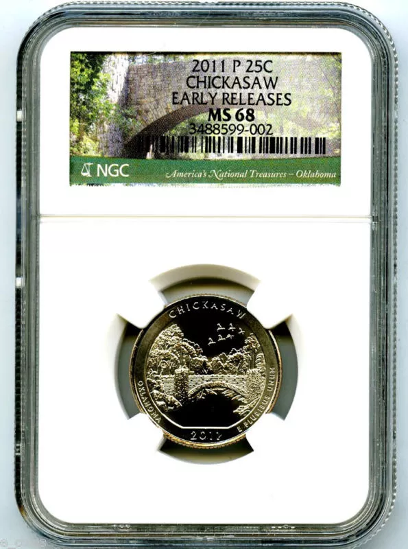 2011 P CHICKASAW QUARTER NGC MS68 UNCIRCULATED BUSINESS STRIKE EARLY RELEASES - Image 1 of 1