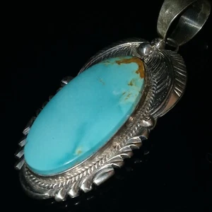 Colgante de plata esterlina turquesa navajo nativo americano firmado por Cecil Atencio - Imagen 1 de 12