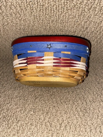 Longaberger 2009 Stars And Stripes Basket, Lid And Protector Cover