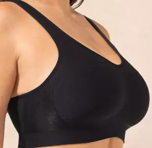 Truekind Daily Comfort Wirefree Shaper Bra 3XL Black NEW - Picture 1 of 4