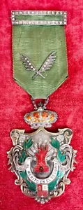 LARGE MEDAL OF MERIT IN INSURANCE. SILVER, GOLD, DIAMONDS AND ENAMELS. SPAIN. - Picture 1 of 1
