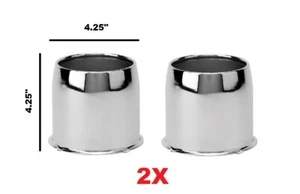 CHROME WHEEL RIM CENTER CAPS PUSH THRU OPEN END 4.25 108mm 6X5.5 6X139.7 5X139.7 - Picture 1 of 6