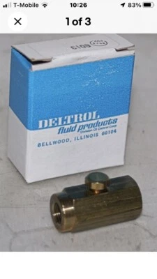 1/8" Npt Brass Check Valve Deltrol C10B  - Image 1 of 3