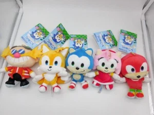 SONIC & FRIENDS Keychain Mascot Plush Tails Amy Knuckles Dr. Eggman. set of 5 - Picture 1 of 6