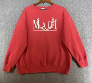 Vintage Maui Hawaii Red Crewneck Sweatshirt Delta Made In USA Adult Size XXL - Picture 1 of 17