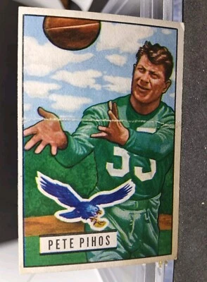 1951 Bowman Football # 46 Pete Pihos NFL Philadelphia Eagles  - Image 1 of 2