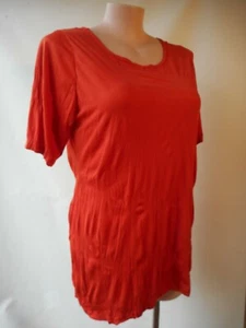 Lilia size XLS/16 burnt orange crinkle top short sleeve stretch - Picture 1 of 4