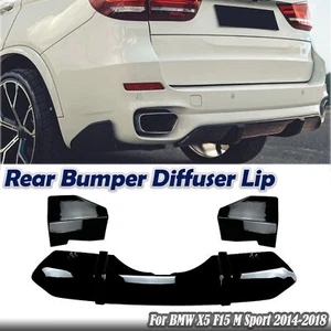 For BMW X5 F15 M Sport 2014-2018 Rear Bumper Diffuser Spoiler Lip Body Kit Black - Picture 1 of 8