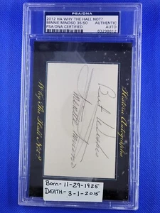 MINNIE MINOSO 2012 Historic Auto ¿Por qué el Salón no? Cut Auto/50 PSA/DNA - Imagen 1 de 2