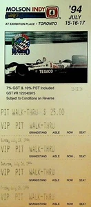 Molson Indy Toronto July 1994 Race Ticket Auto Racing VIP Pit Walk Thru - Picture 1 of 2