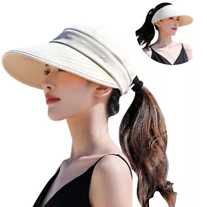 Zip-Off Wide Brim Visor Hat for Women Packable Sun Hat for Golf Hiking Garden... - Picture 1 of 7
