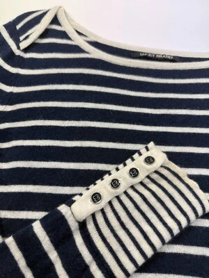 ¿Cachemira marinera a rayas marfil azul marino marca Lucky de colección? Suéter para mujer mediano Foto 1 de 4