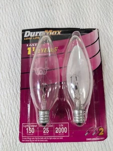Philips DuraMax Long Life Light Blubs Candelabra Base Blunt Tip Clear 25W B10.5 - Picture 1 of 4