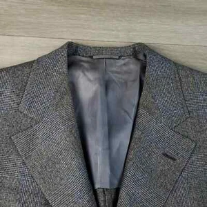 Hickey Freeman Vtg Blazer Men 44r Classic Fit (46) Glen Check Plaid Three Button - Picture 1 of 17