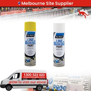 @PICKUP ONLY,  Dy-Mark Line Marking Paint Spray 500gram - Yellow, White - Picture 1 of 3