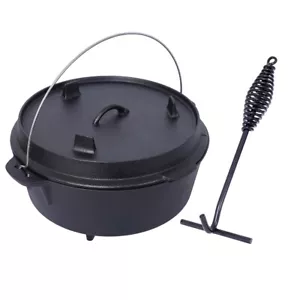 12qt Pre-Seasoned Cast Iron Dutch Oven w/Lid Skillet Cookware Set for Roasting - Picture 1 of 18