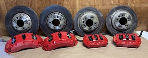 2011 PORSCHE CAYENNE TURBO 958.1 ROTORS & BRAKE CALIPER BREMBO SET 95835112440 - Picture 1 of 10