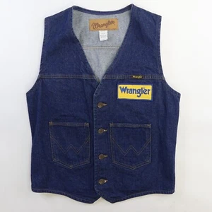 Giacca gilet vintage Wrangler western denim taglia piccola toppe - Foto 1 di 5