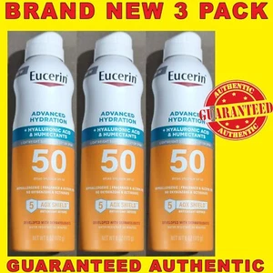 Eucerin Advanced Hydration SPF 50 Sunscreen Spray 6 oz 3PKS FRESH - Picture 1 of 1