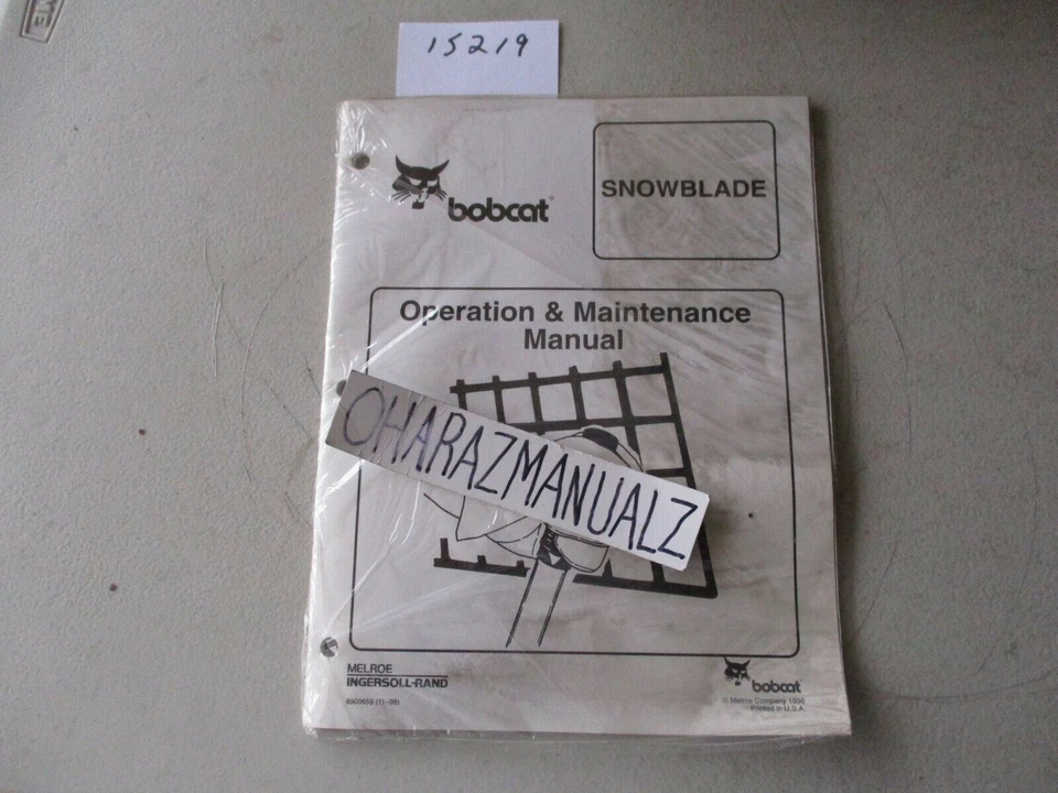 CR 1998 BOBCAT Snowblade Snow Blade manual de operación y mantenimiento Foto 1 de 1