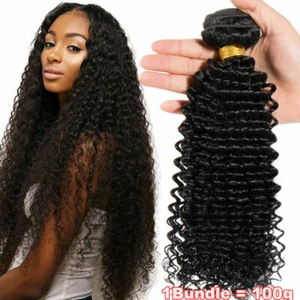 1-4Bundles Unprocessed Peruvian Virgin Human Hair Extensions Straight Wavy Curly - Picture 1 of 18