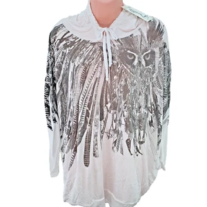Religion Owl Pullover Hoodie, Size XS/8/36, White - Picture 1 of 16